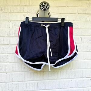 Impact Navy Blue Red Mesh Sports Shorts